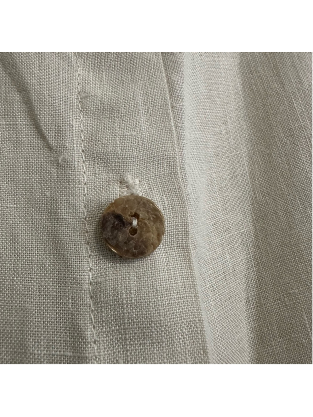 Click By Colour Me Cotton 100% Linen Button Down Tunic Top Beige XL Lagenlook - Picture 13 of 13